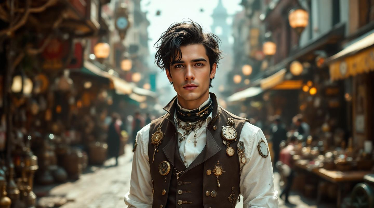 SteamPunk Pack 3 - Male Model - 50 Landscape Images