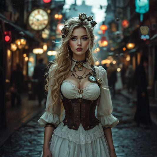 SteamPunk Pack 1 - Blonde Hair Female Model - 50 Images