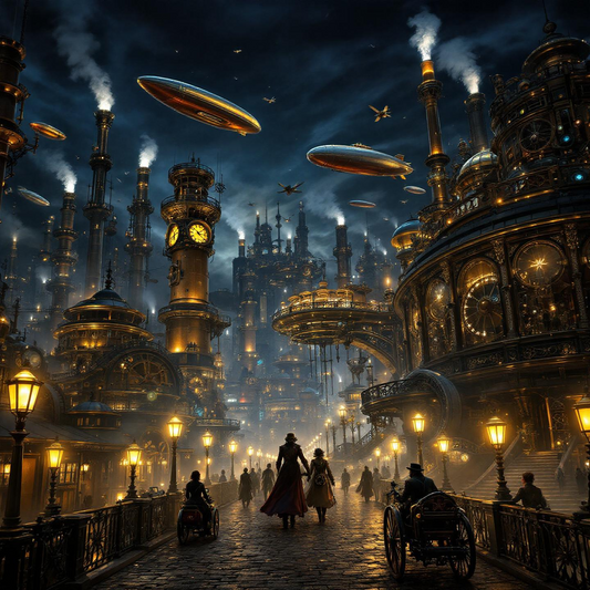 SteamPunk Street by Night Collection 1 - 50 Images