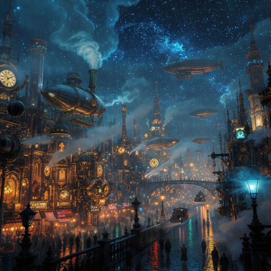 SteamPunk Street by Night Collection 2 - 50 Images