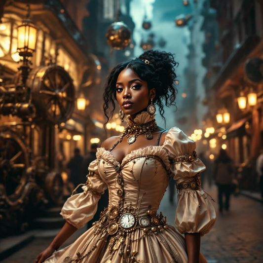 SteamPunk Pack 1 - African Female Model - 50 Images
