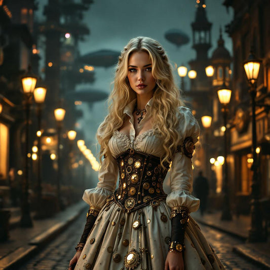 SteamPunk Pack 2 - Blonde Hair Female Model - 50 Images