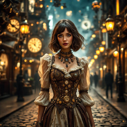 SteamPunk Pack 2 - Chestnut Brown Hair Female Model - 50 Images